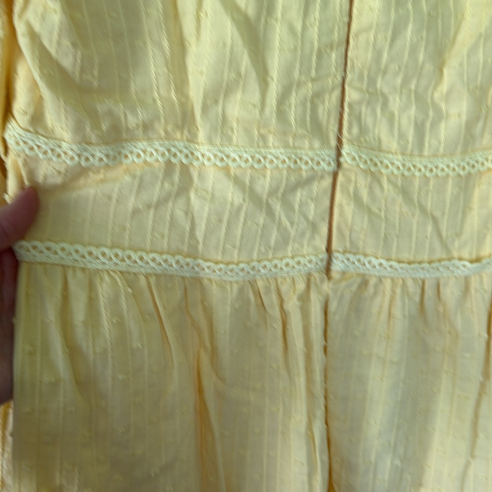 Lost + Wander Picking Daisies Yellow Textured Dress small - Picture 7 of 11